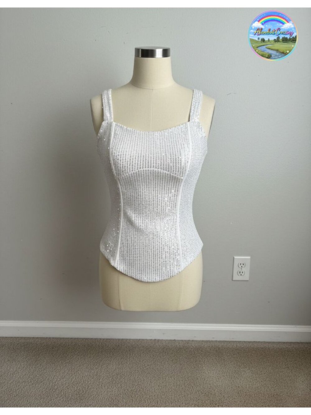 Sequin Bustier Corset Tank Top Women Sparkle Slim Party Camisole